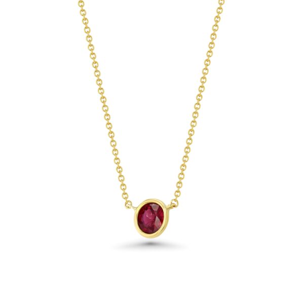 Ruby Wire Wrap 18k Yellow Gold Necklace