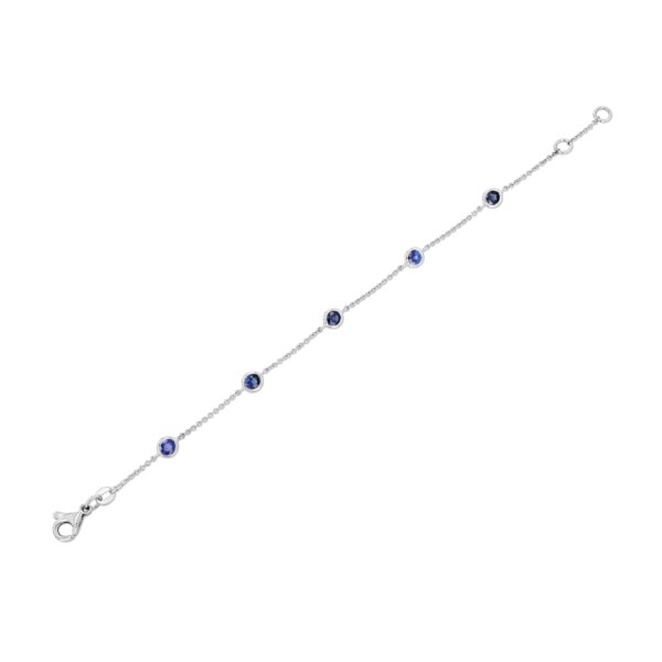 Sapphire 18k White Gold Station Bracelet