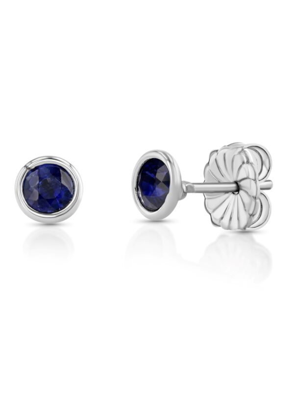 Sapphire Platinum Wire Wrap Stud Earrings