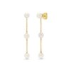 Three Pearl Drop Earrings 18k Yellow Gold