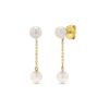 Two Pearl Drop Earrings 18k Gold