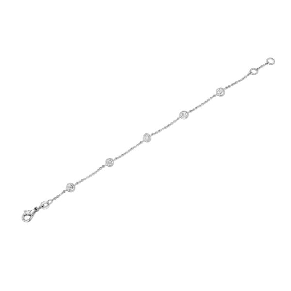 Diamond 18k White Gold Station Bracelet