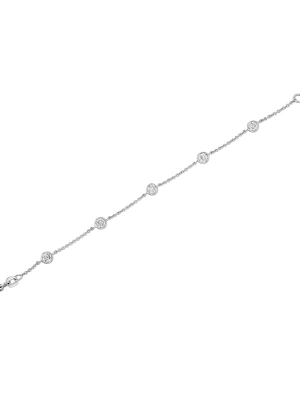 Diamond 18k White Gold Station Bracelet 2