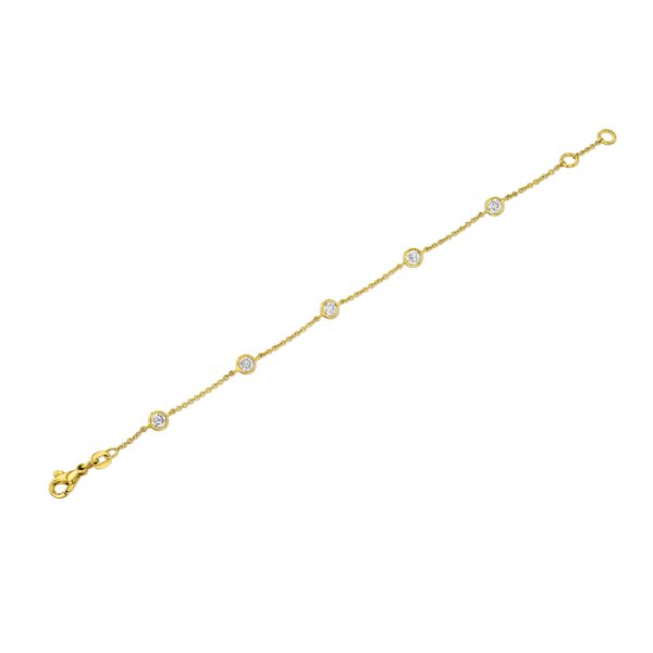 Diamond 18k Yellow Gold Station Bracelet