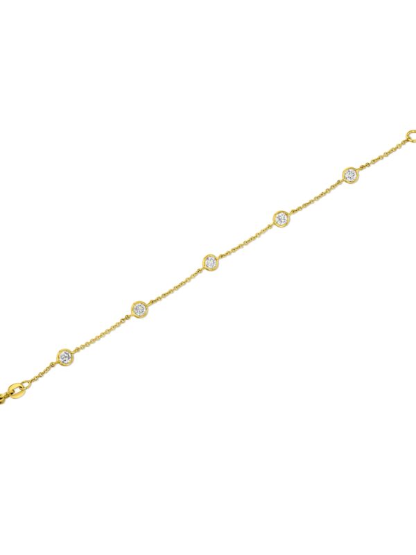 Diamond 18k Yellow Gold Station Bracelet 2