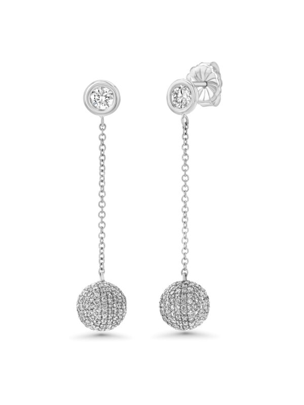 Pavé Diamond Sphere 18k White Gold Earrings