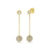 Pavé Diamond Sphere 18k Yellow Gold Earrings