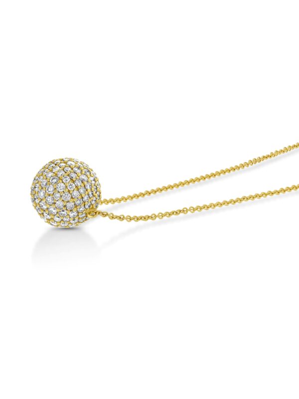 Pavé Diamond Sphere 18k Yellow Gold Necklace 2