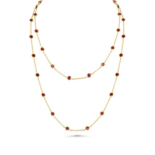 Ruby 18k Yellow Gold 34" Necklace