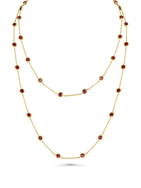 Ruby 18k Yellow Gold 34" Necklace