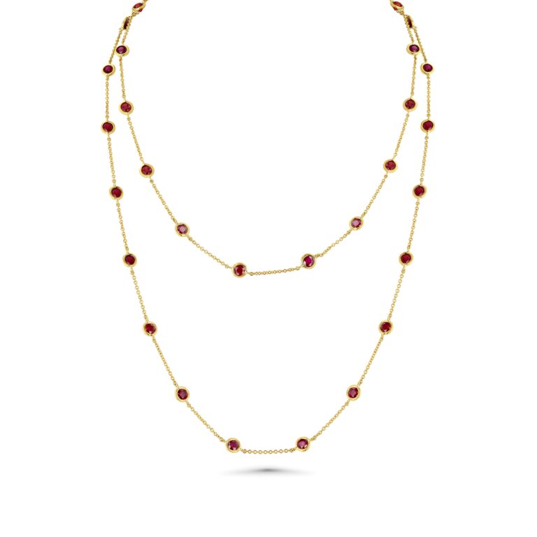 Ruby 18k Yellow Gold 34" Necklace