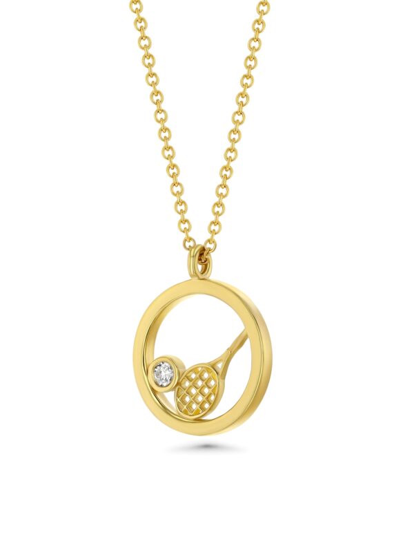 18k Tennis Racket Necklace 4